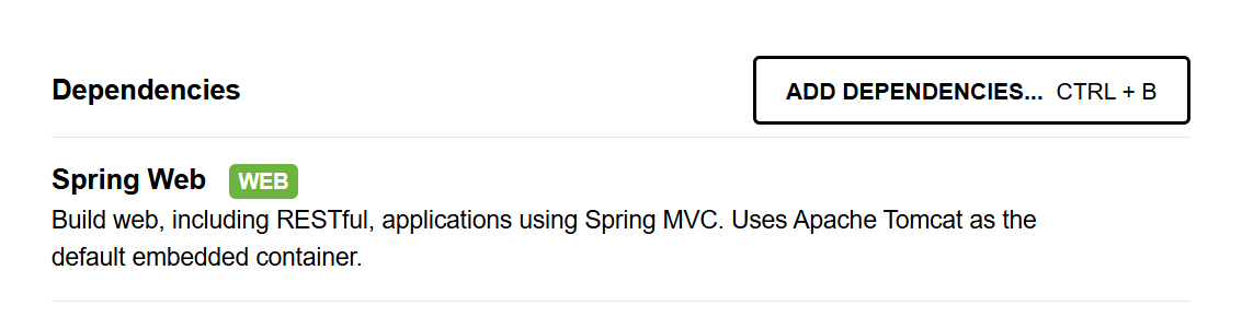 Spring Web を追加した状態